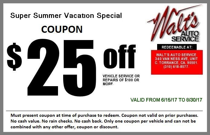 Walt’s Auto Service Summer Vacation Special